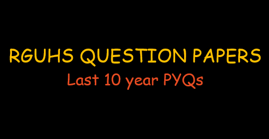 RGUHS BAMS THIRD YEAR PREVIOUS Year QUESTION PAPERS PDF