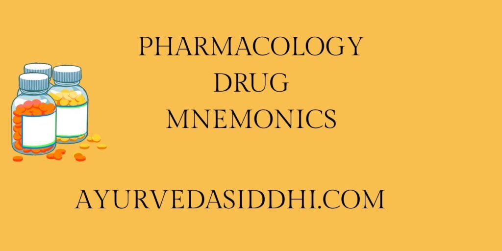 Pharmacology mnemonic